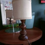 Minimalist turned wood lamp