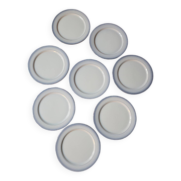 Set of 8 Lait de Salins dessert plates