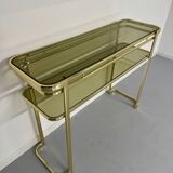 Antique gilt brass console table by Italian designer Milo Baughman for More