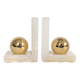 Onyx and Brass Bookends | Modernist Orbs | Art Deco Germany