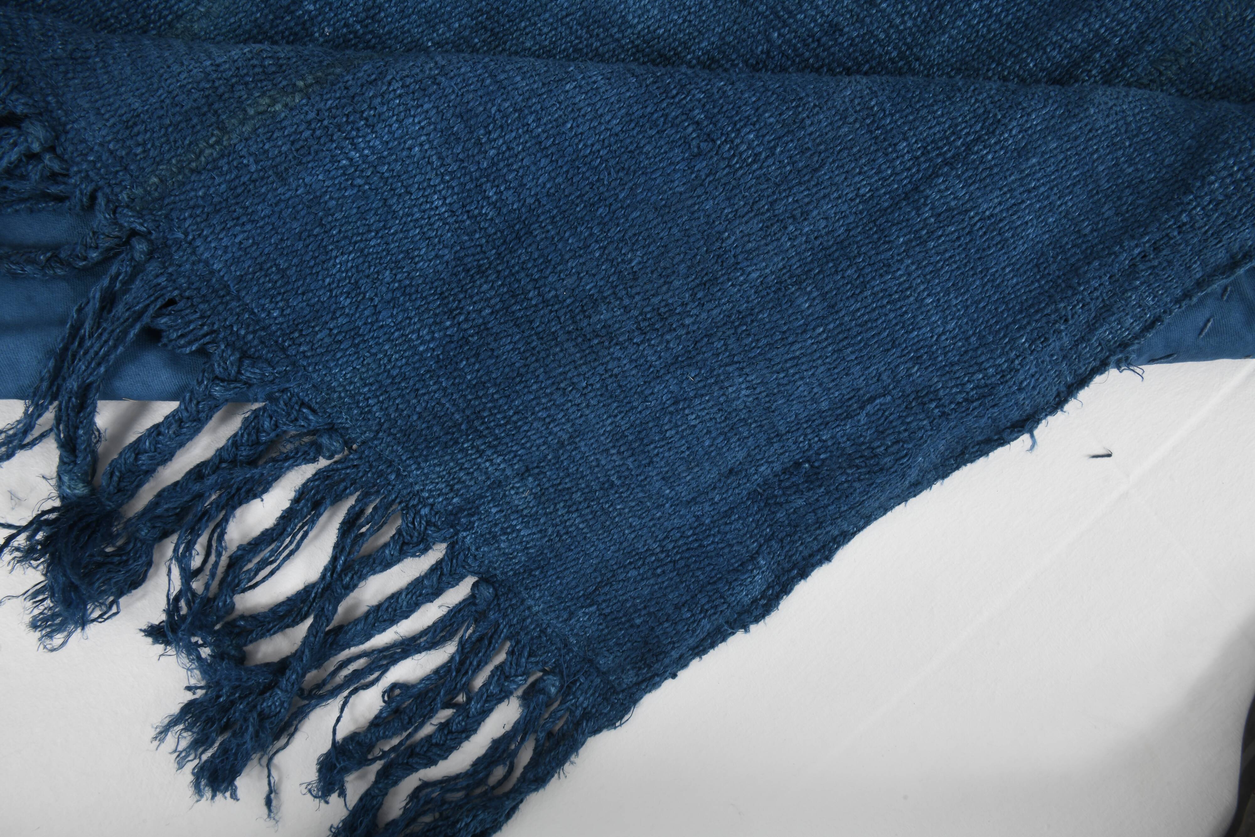 Shades Of Blue Vintage Kilim Rug, 144x207Cm