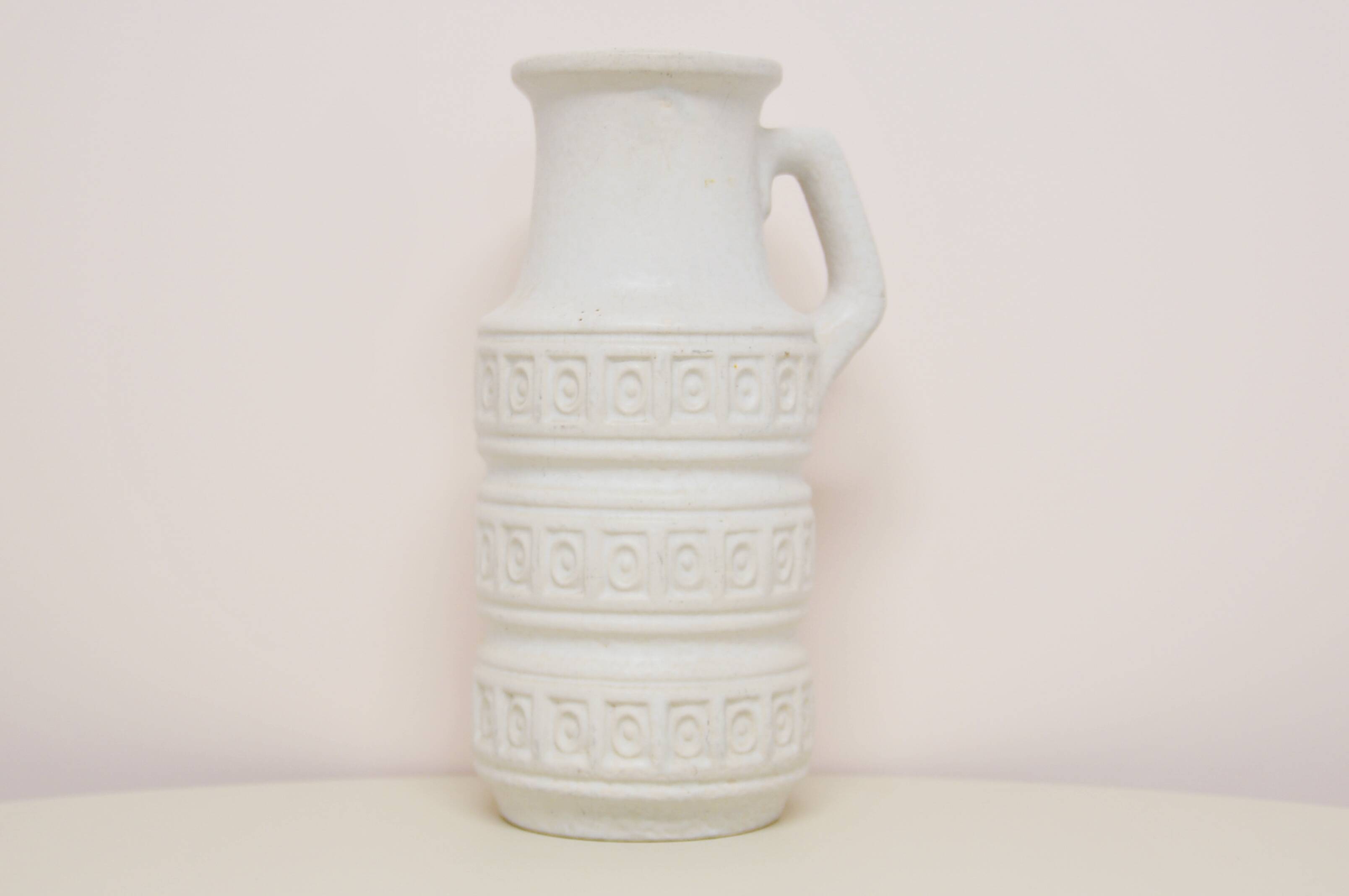 vintage white West Germany can vase Scheurich