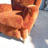 pair of 1950s chesterfield armchairs with original fabric