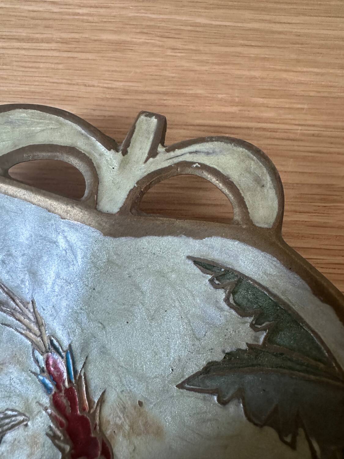 Enamelled brass pocket tray