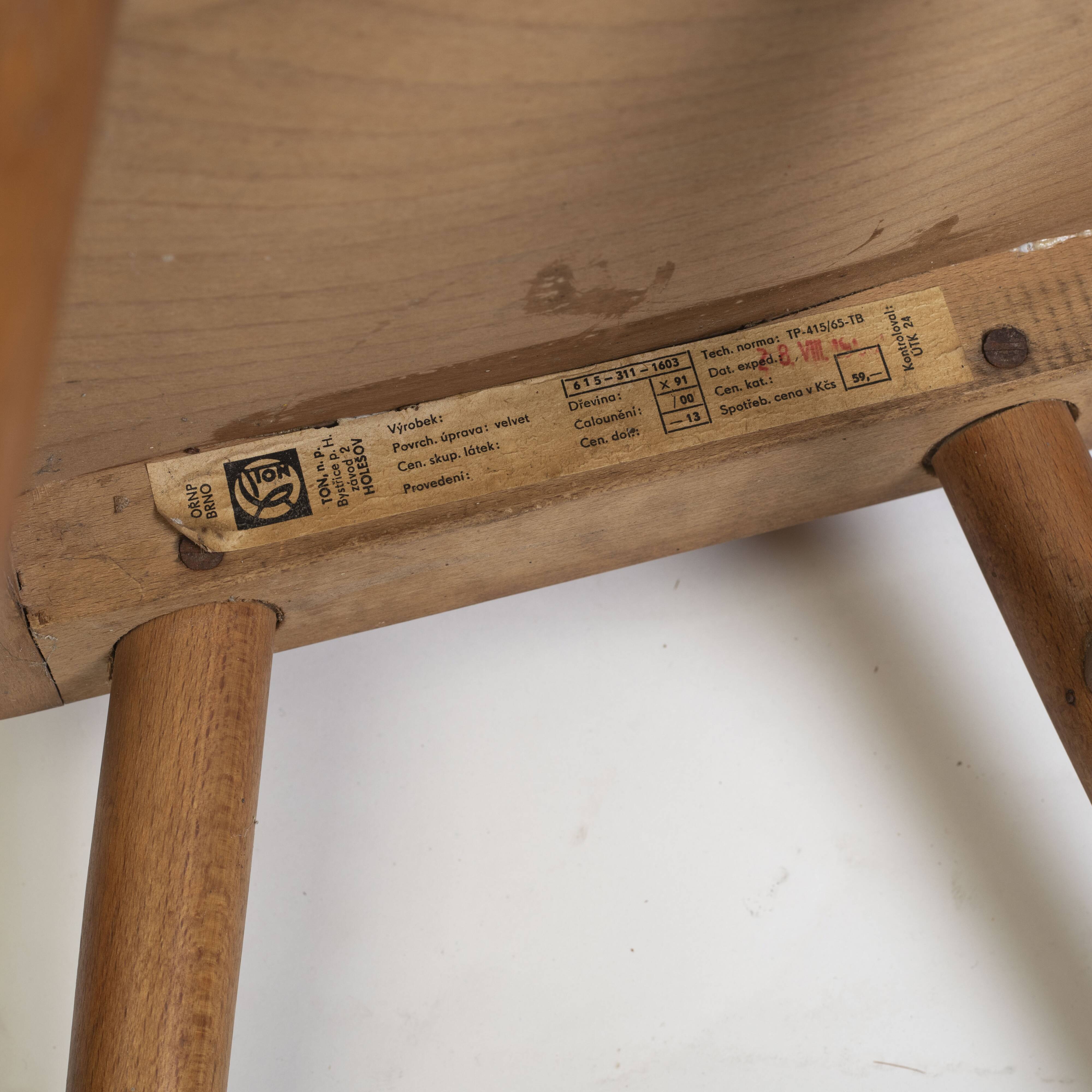 Set o 2 dining chairs by Ton, Czechoslovakia, 1960s