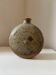 Vintage round, flat-bottomed stoneware bud vase