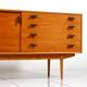 Swedish teak sideboard with leather handles
