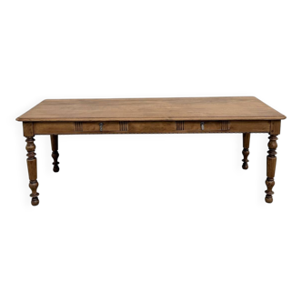 Farm Table in Solid Oak, Circa 1900