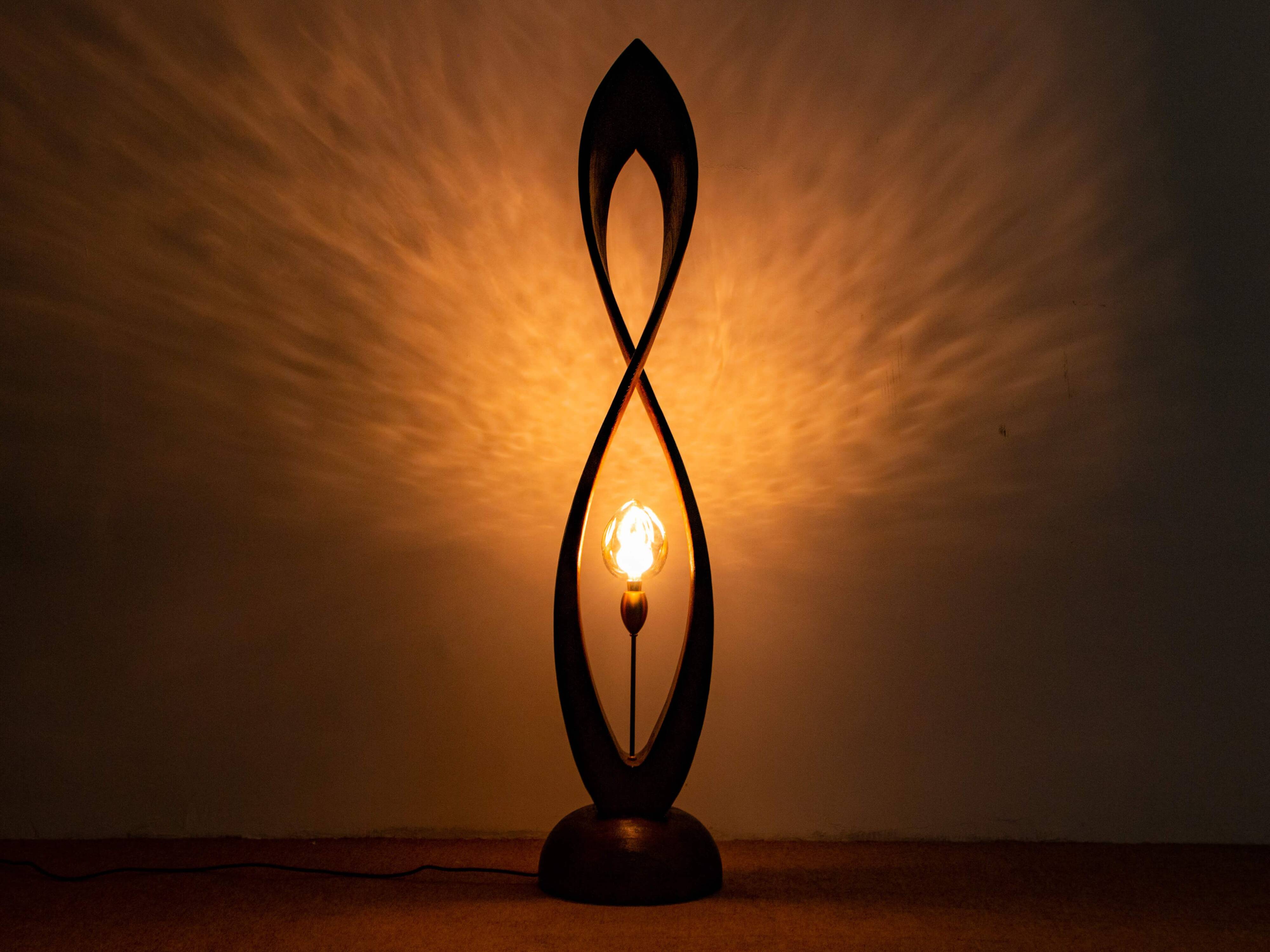 Abstract Wooden Standing Sculpture Floor Lamp by Flowlight Design Inifinity