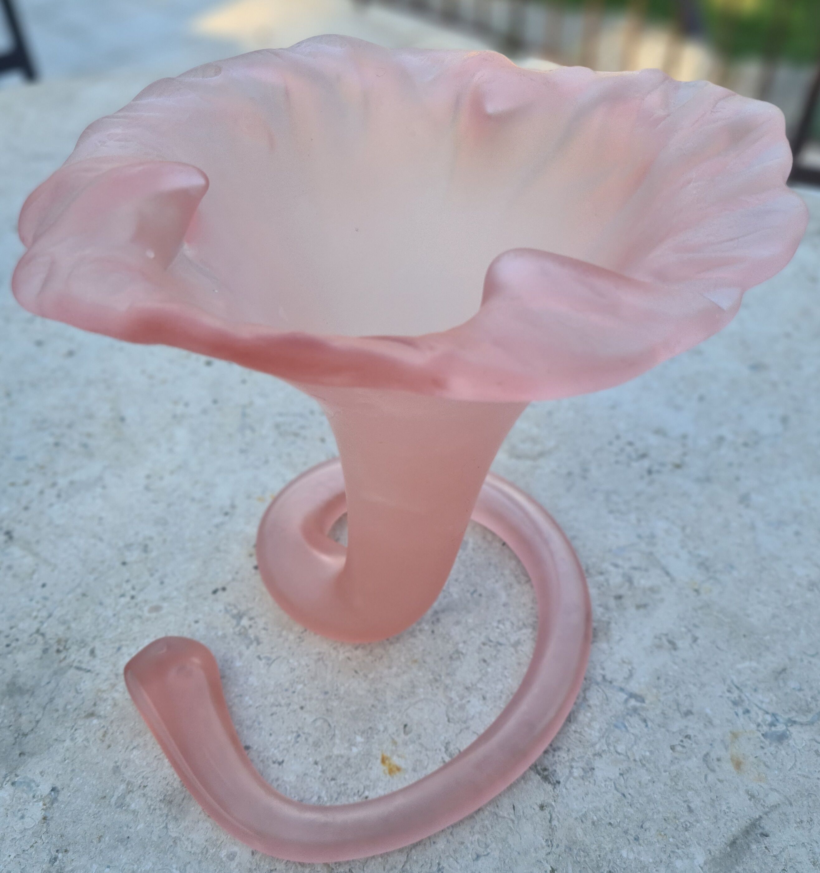 Pink glass paste vase