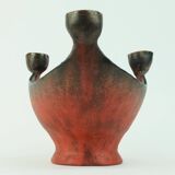 Keramik schale mit kerzenhaltern kunstkeramik conny walther denmark 60s