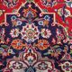 Antique Kashan wool rug, medallion & allover floral, crimson & navy, c. 1920s — 283 × 384 cm — 1C1279