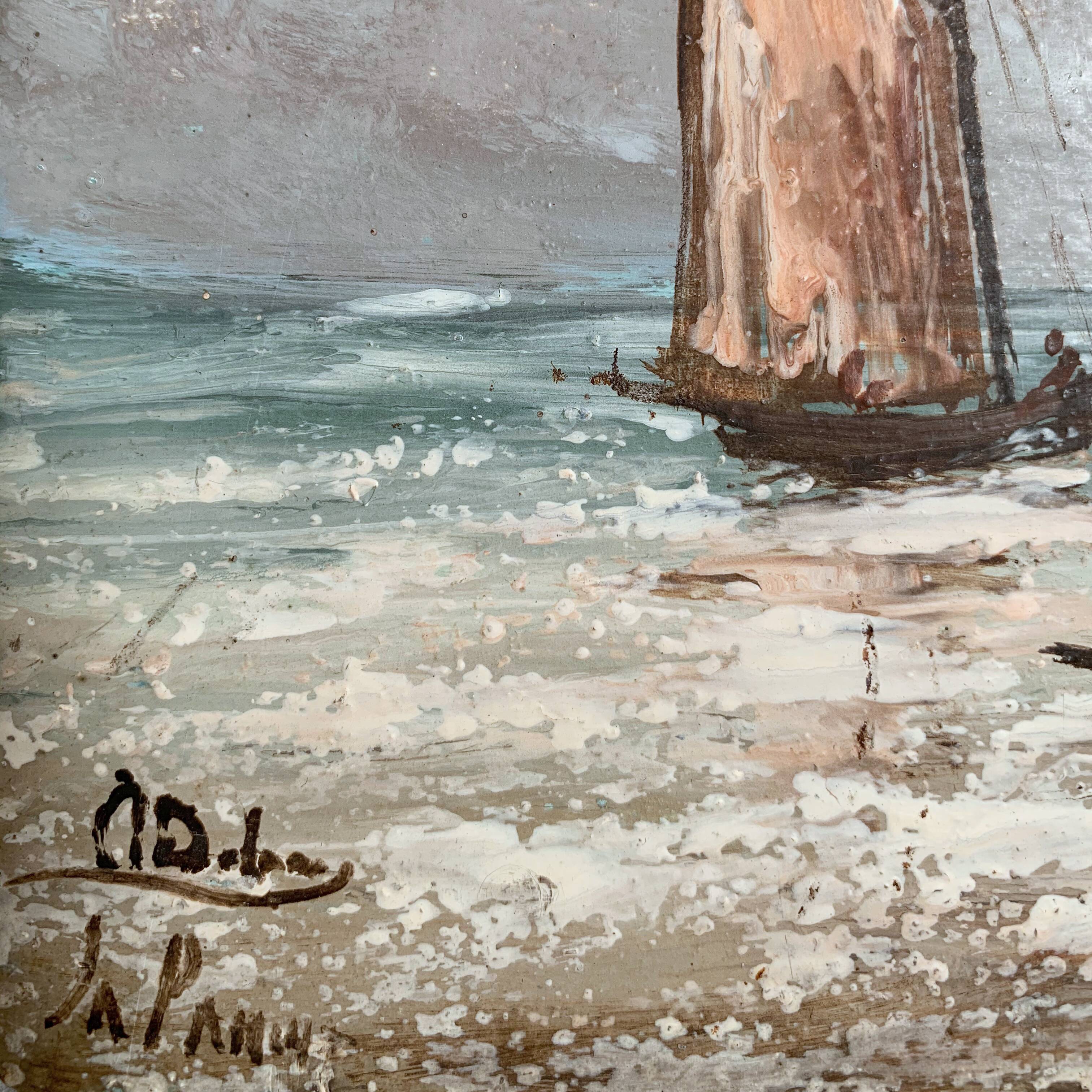 Marine oil board on sailboat stage panel