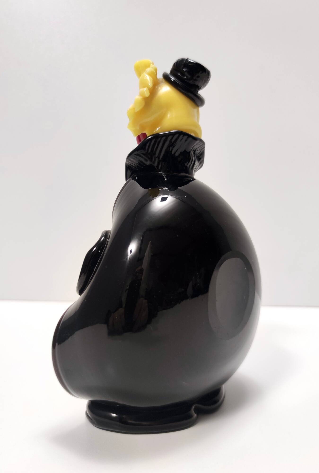 Black and Multicolored Murano Glass Clown Trinket Bowl / Ashtray, Italy