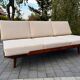 Canapé daybed en noyer et tissu bouclé par jitona sobeslav, vintage tchèque 1960s