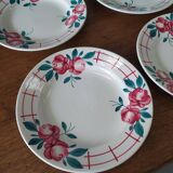 Set of 4 flat plates sarreguemines Beauséjour