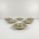 Set of 6 speckled beige ceramic egg cups.