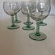 Set de 6 verres ballon à pied vert 13cm 1970