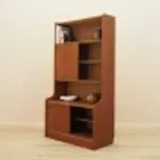 Danish teak veneered bookcase with sliding doors, 1970s