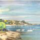 Huile sur toile paysage de port fleuri
