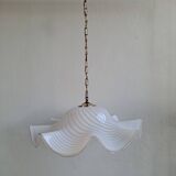 Vintage murano white swirl ceiling lamp swirl