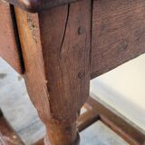 Antique 1900s Solid Oak Rustic Farmhouse Console Side Table