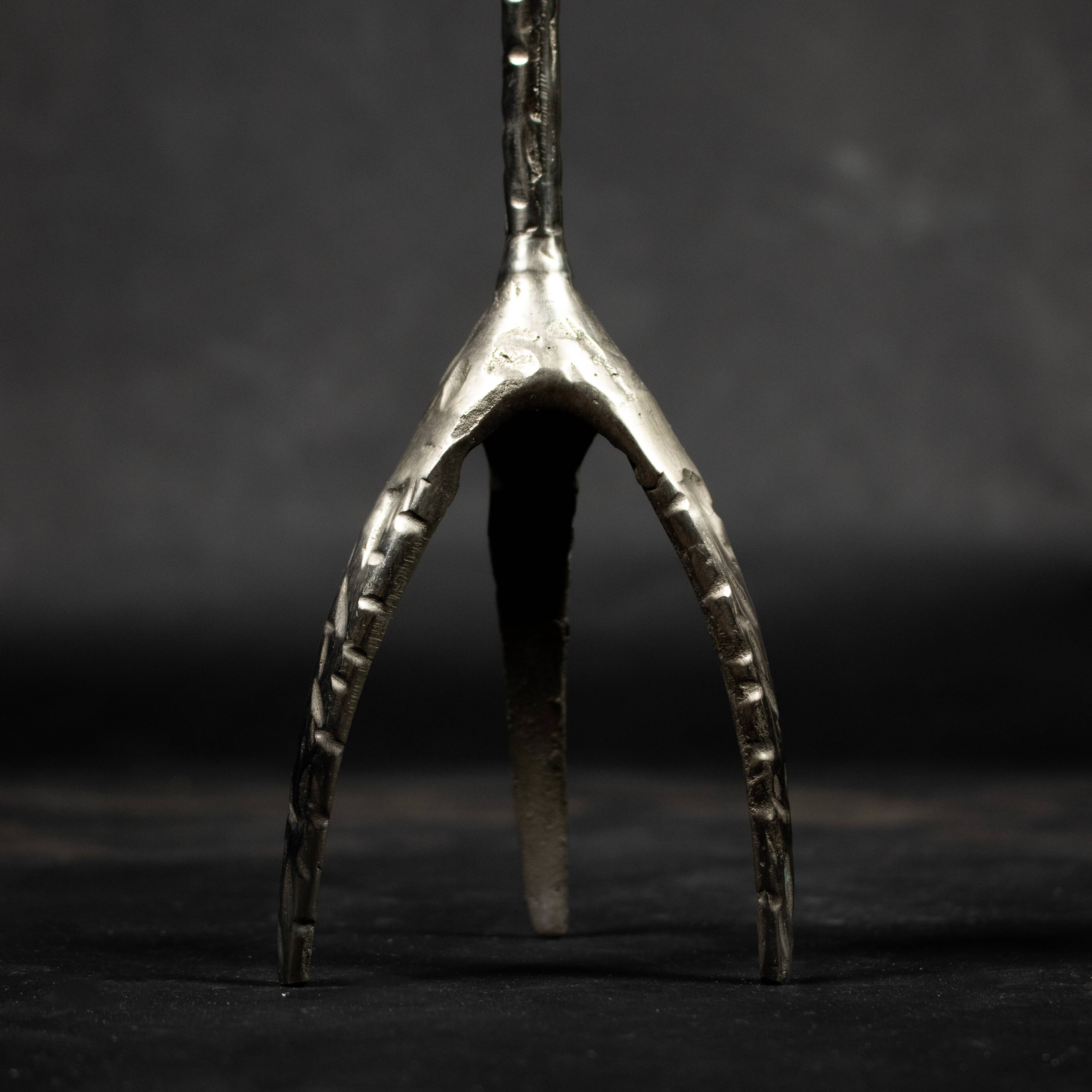 Vintage design hammered brutalist candle holders