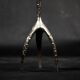 Vintage design hammered brutalist candle holders