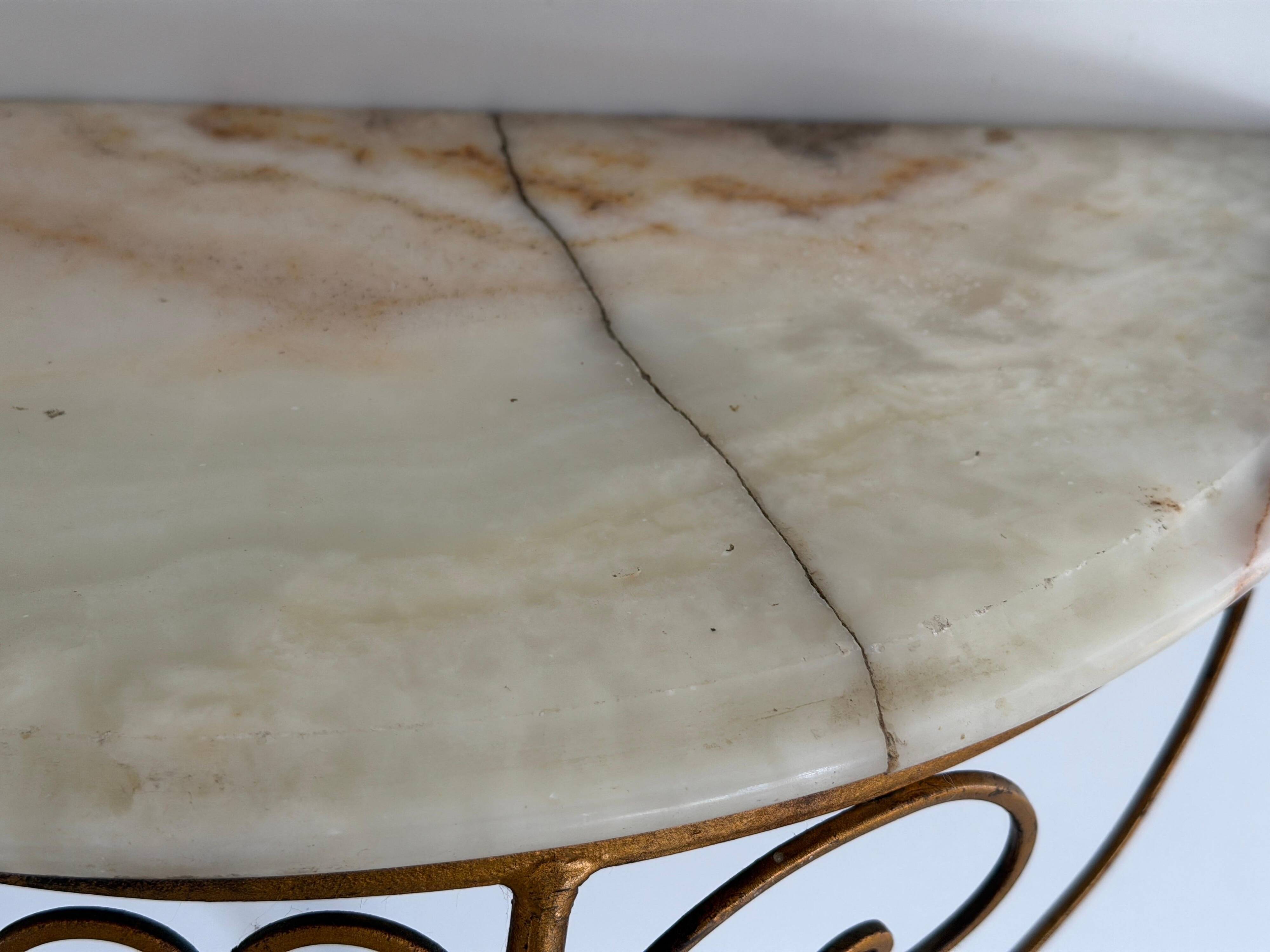Mid-century floating wall console in wrought iron, 1950, Italy