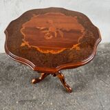 Marquetry pedestal table
