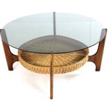 Round coffee table with magazine holder "Hilla"
