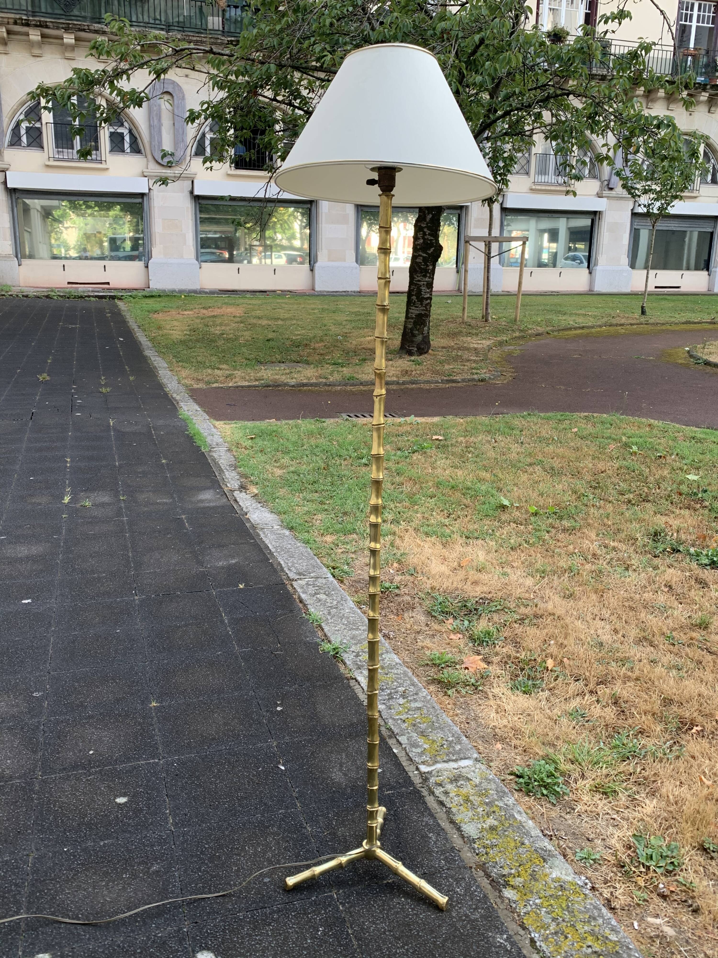 Bamboo bronze  lamp 1950