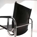 Strässle HE leather lounge chair by Hans Eichenberger