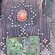 Ancient brutalist oriental wooden mirror 23x53cm