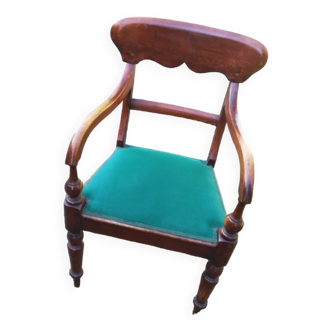 Wooden armchair and fabric seat