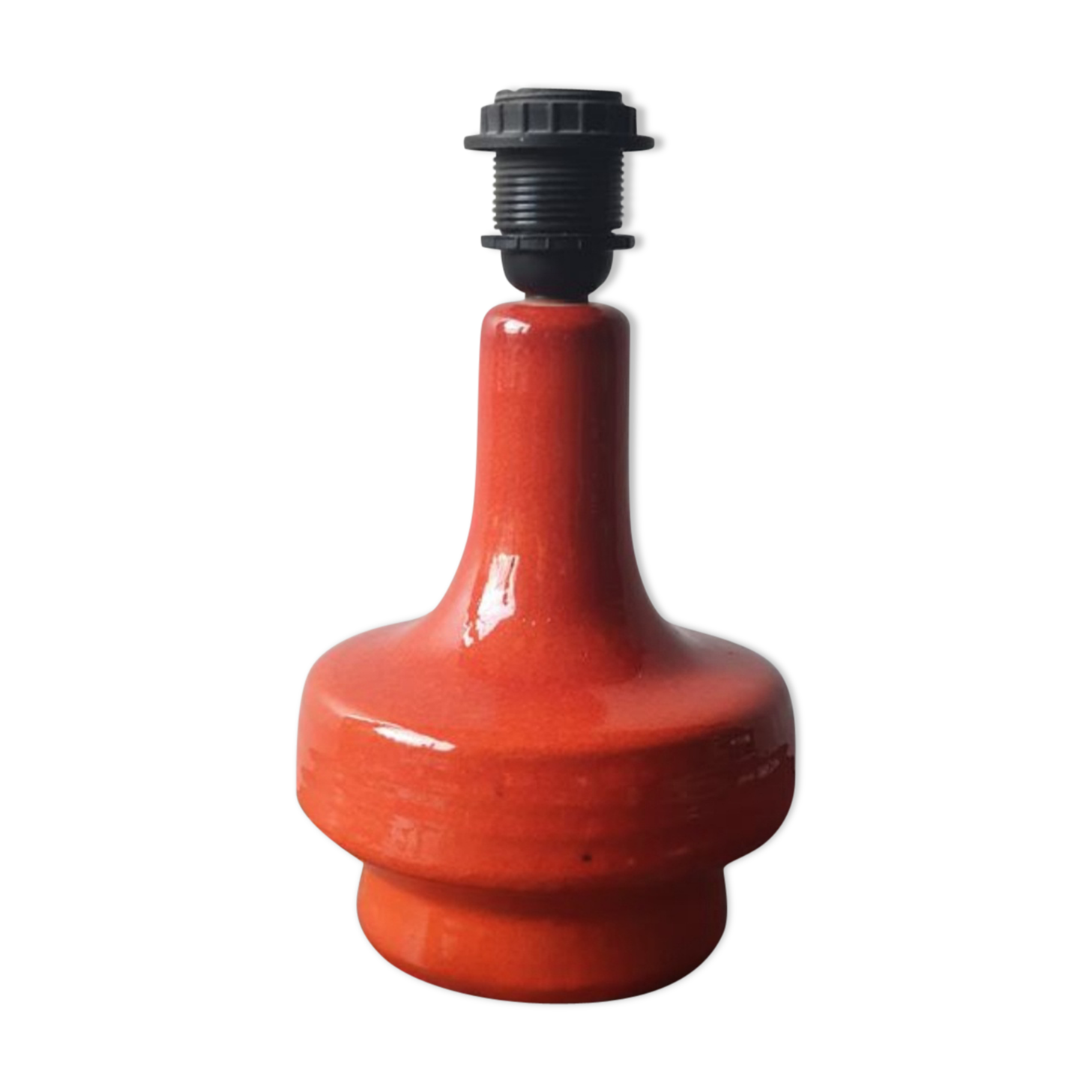 Seventies orange ceramic lamp