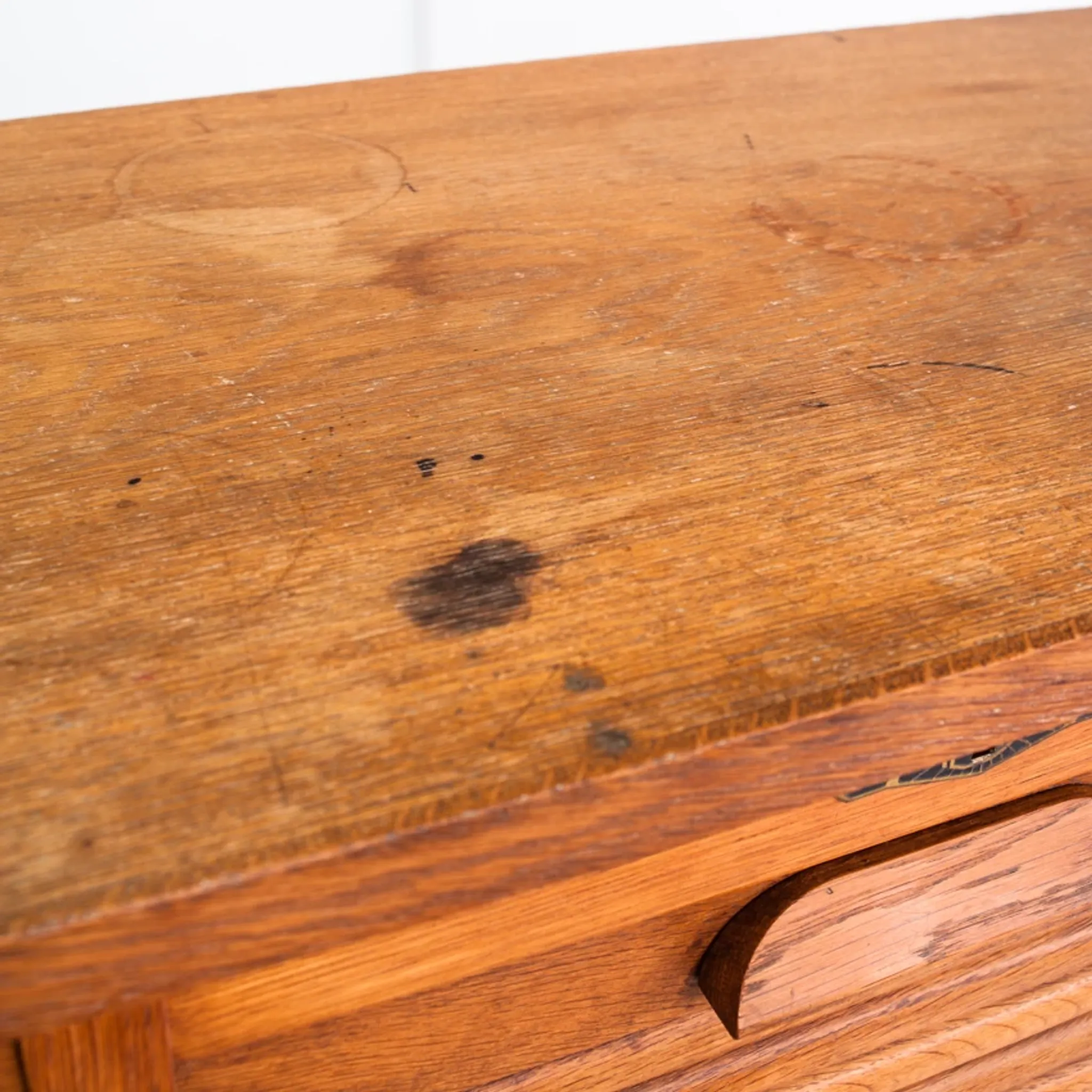 Vintage filing cabinet. Oak wood. Restored. France, 1940s-1950s.