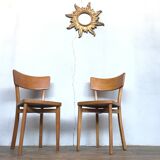 Pair of wooden chairs bistrot
