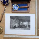 Camposanto, Pisa, old engraving, printed in 1841.