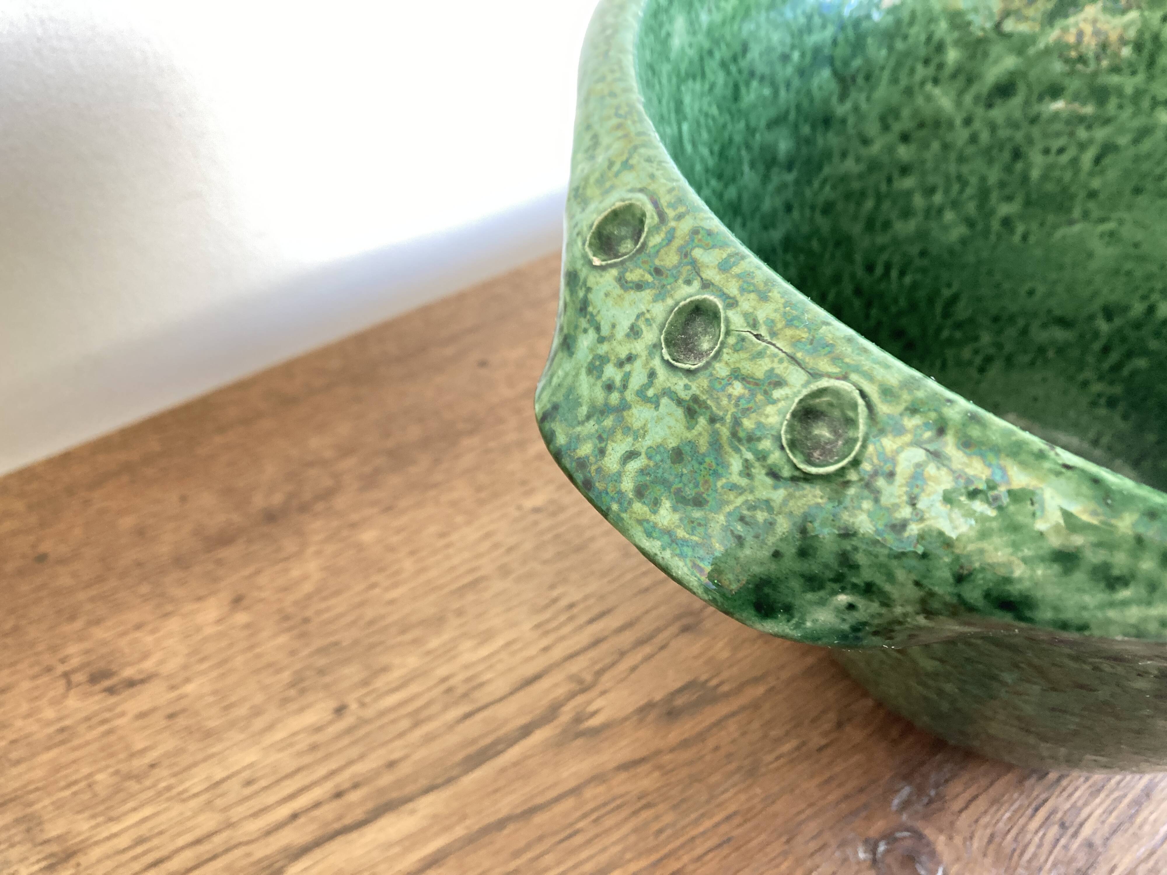 XXL solid earthenware salad bowl by Foucard Jourdan 1960