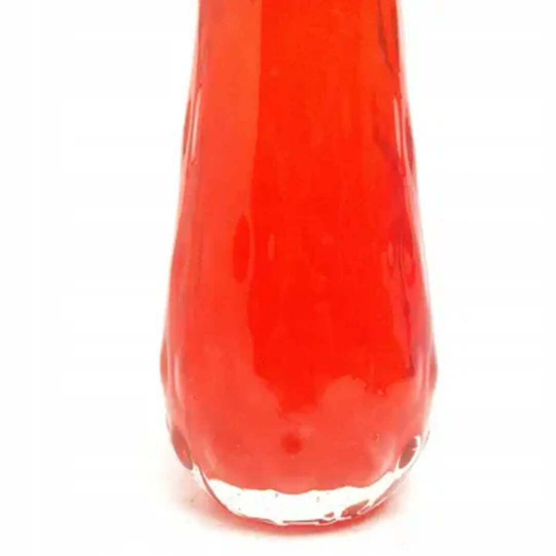 Bean vase, mid-century modern, red glass, Ząbkowice, Poland, 1970s