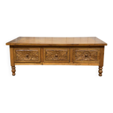 Table basse en teck, fabrication indienne des années 1970