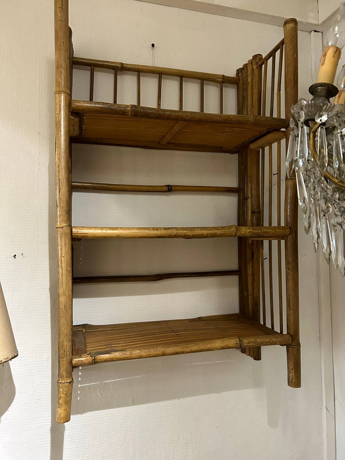 Bamboo standing shelf from the 60s