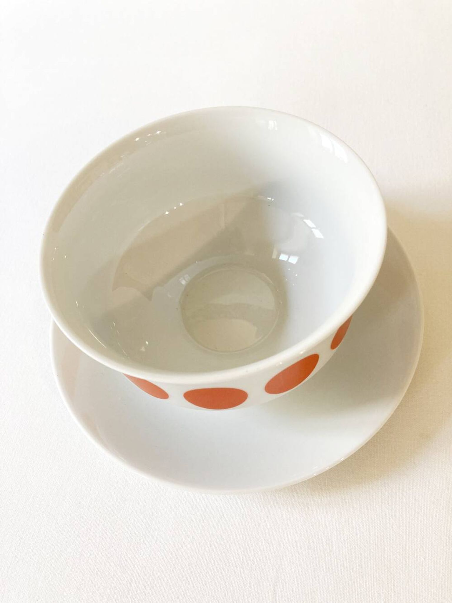 Schirnding Bavaria porcelain sauce boat with orange dots, 1970s