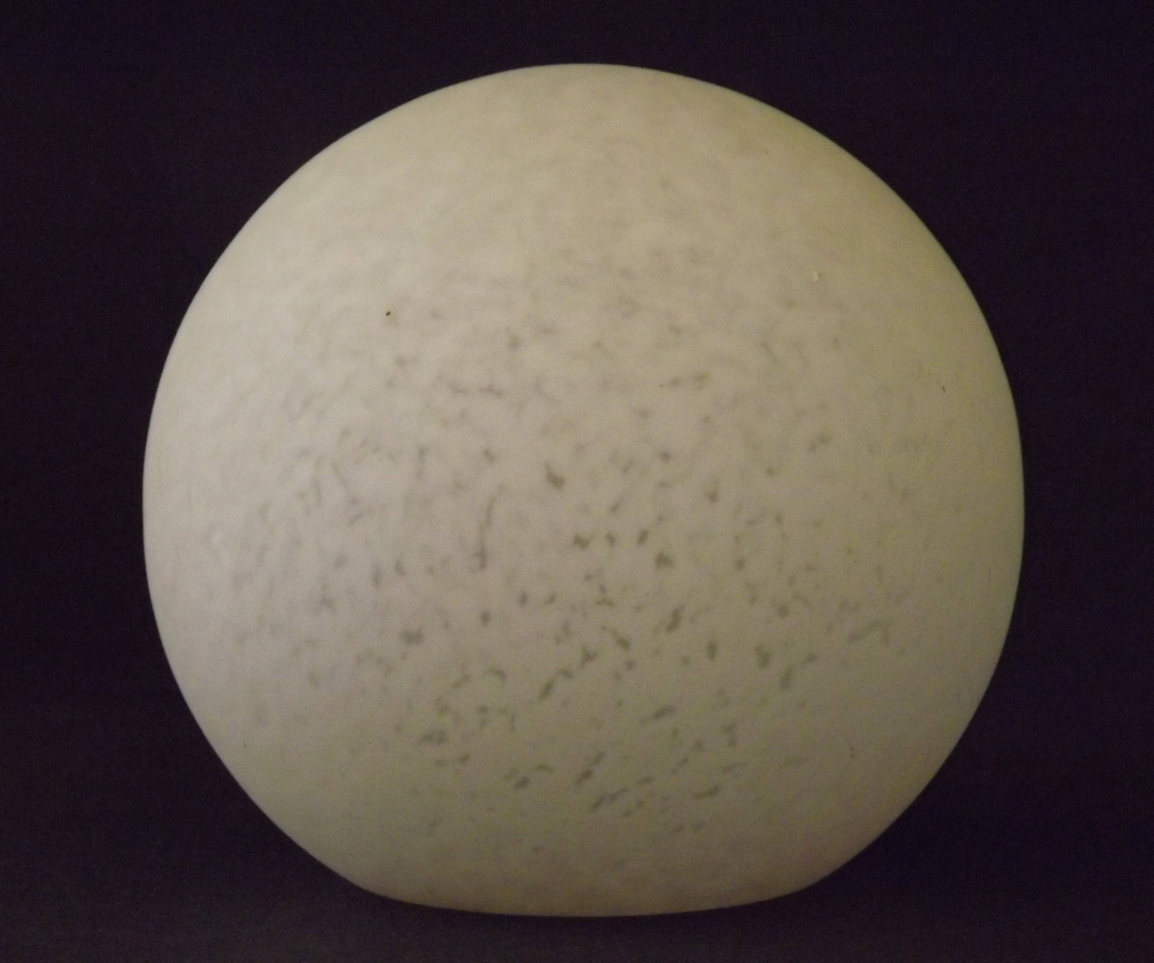 French vintage white Clichy glass ball-shaped replacement shade for lamps.
