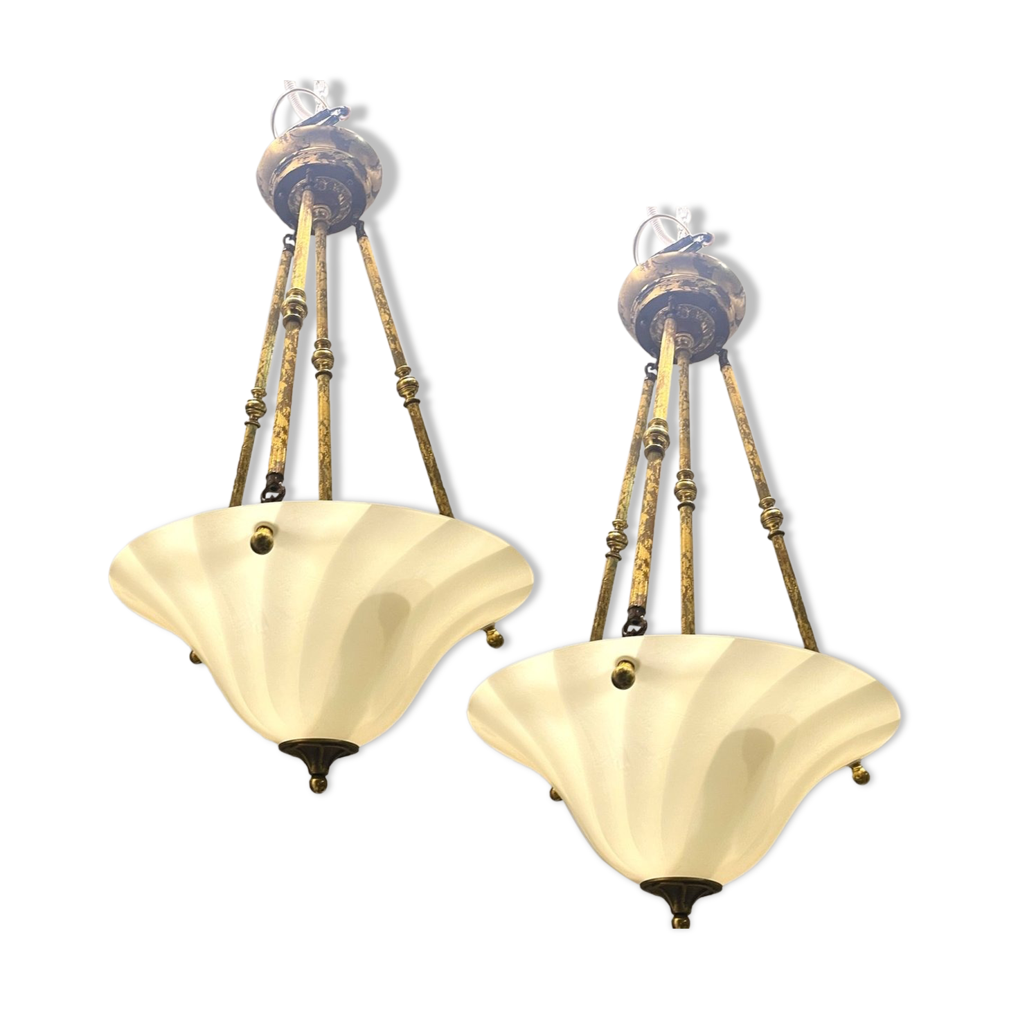 Italian Murano glass light pendants, 1980s, set of 2