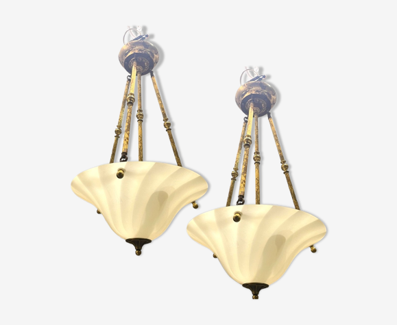 Pendentifs italiens en verre de Murano, années 1980, set de 2