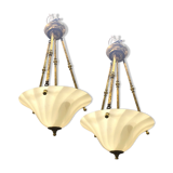 Italian Murano glass light pendants, 1980s, set of 2