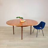 Round dining table McIntosh teak design Scandinavian 50s vintage