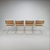 Set of 4 Tubular Frame and Cane Cantilever dining chairs, Italy, 1980s